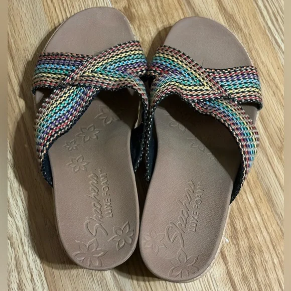 Skechers Beverly Delighted
Womens Luxe Foam Rainbow
Woven Open Toe Sandals - Picture 5 of 9